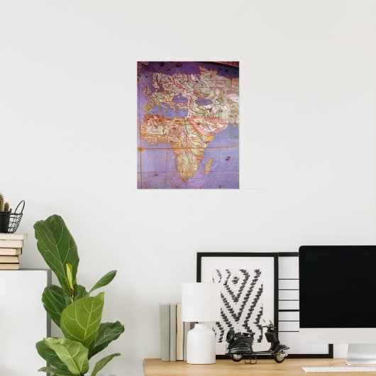 Karte Europas und Afrikas Poster (Heimbüro)