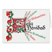 Karte "F es para Feliz Navidad" (Vorderseite (Horizontal))