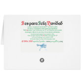 Karte "F es para Feliz Navidad" (Rückseite Horizontal)