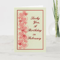 Karte, Februar Geburtstag mit Herz blass grün