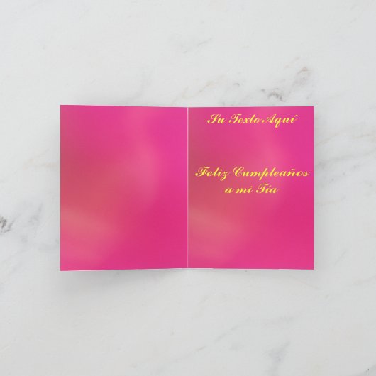 Karte - Feliz Cumpleaños a mi Tía - Rosa (Innenseite)