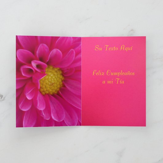 Karte - Feliz Cumpleaños ein MI Tía - La Dalia (Innenseite)