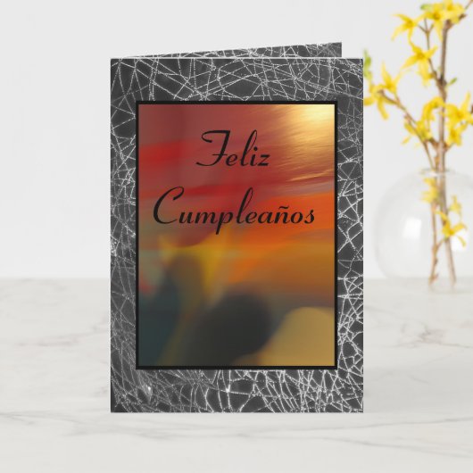 Karte: Feliz Cumpleaños Karte (Gelbe Blume)