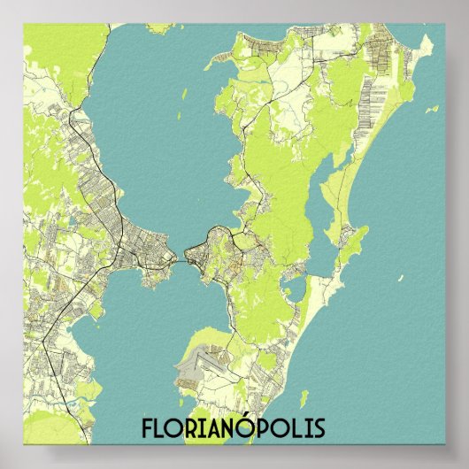 Karte Florianópolis Brasilien Poster (Vorne)