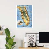 Karte Florida 20x28 Poster (Heimbüro)