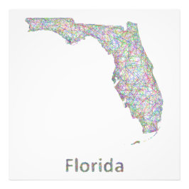 Karte Florida Fotodruck