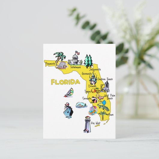 Karte Florida mit den wichtigsten Städten Reisezie (Stehend Vorderseite)