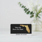Karte Florida Staat Business Card Metallic Gold (Stehend Vorderseite)