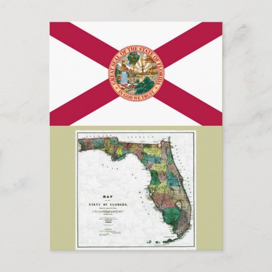 Karte Florida und Staatsflagge (Vorderseite)