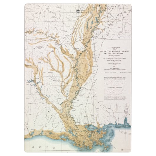 KARTE: FLUSS MISSISSIPI, 1861 KLEMMBRETT (Rückseite)