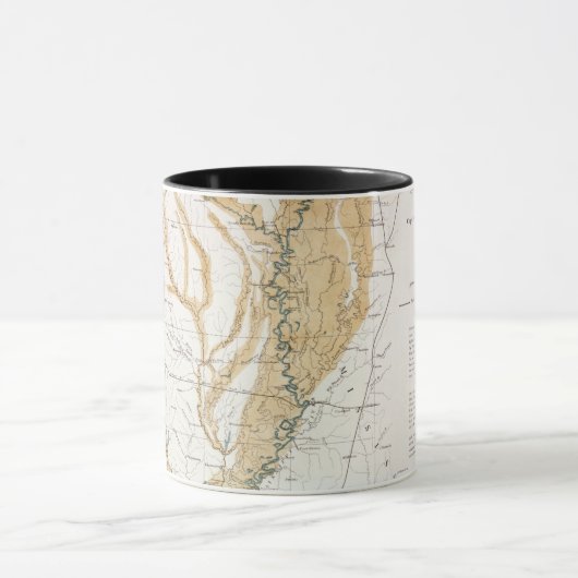 KARTE: FLUSS MISSISSIPI, 1861 TASSE (Zentrum)
