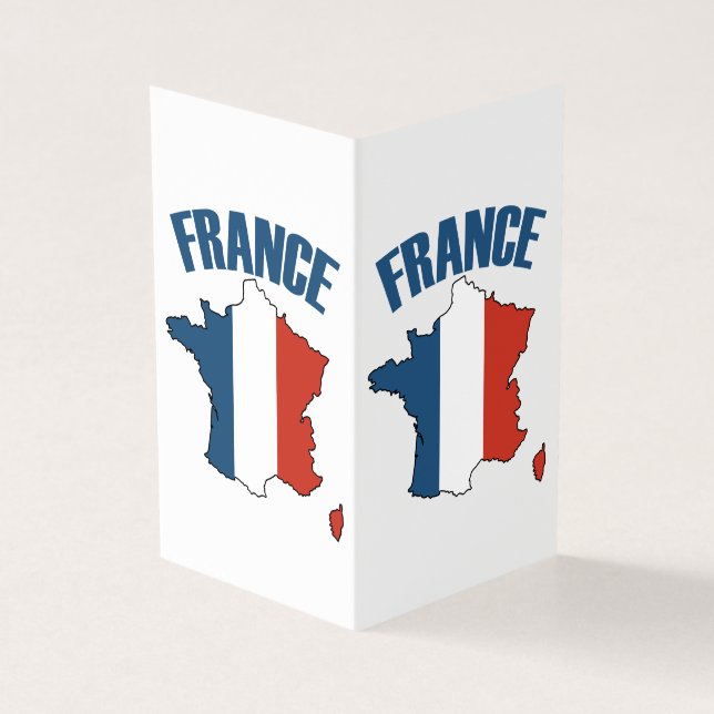 Karte Frankreich - Französische Flagge (Vorderseite)