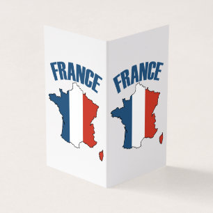 Karte Frankreich - Französische Flagge