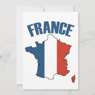 Karte Frankreich - Französische Flagge