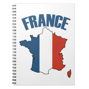 Karte Frankreich - Französische Flagge Notizblock