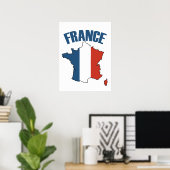 Karte Frankreich - Französische Flagge Poster (Heimbüro)