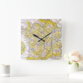 KARTE: FRANKREICH QUADRATISCHE WANDUHR (Zuhause)