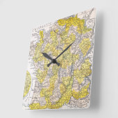 KARTE: FRANKREICH QUADRATISCHE WANDUHR (Winkel)