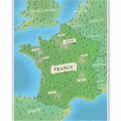 Karte Frankreichs Aufkleber (Vorderseite)