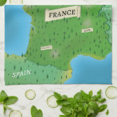 Karte Frankreichs Geschirrtuch (Gefaltet)