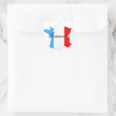 Karte Frankreichs in Red White und Blue Quadratischer Aufkleber (Tasche)