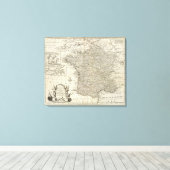 Karte Frankreichs Leinwanddruck (Insitu (Holzboden))