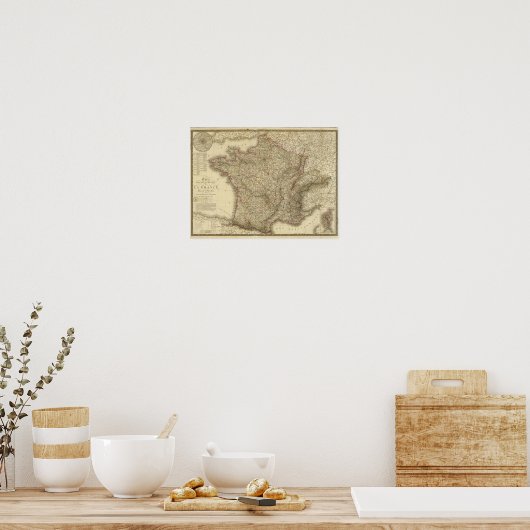 Karte Frankreichs Poster (Küche)