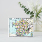 Karte Frankreichs - Postkarte (Stehend Vorderseite)