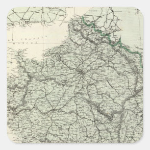 Karte Frankreichs Quadratischer Aufkleber