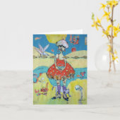 Karte "Frau mit Goldfisch (Gelbe Blume)