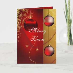 Karte Frohe Weihnachten Rote Bälle