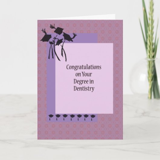 Karte für Abschluss in Zahnheilkunde mit Grad. Kap (Vorderseite)