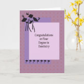 Karte für Abschluss in Zahnheilkunde mit Grad. Kap (Gelbe Blume)