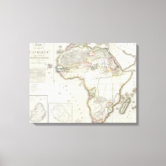 Karte für Afrika Leinwanddruck (Vorderseite)