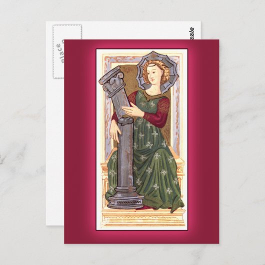 Karte für antikes Tarot:  Stärke (Vorne/Hinten)