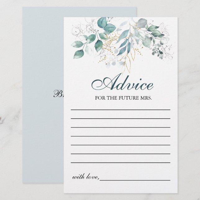 Karte für Aquarellfarben (Vorne/Hinten)