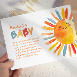 Karte für Buchwunsch bei Baby Shower mit Sonnendes