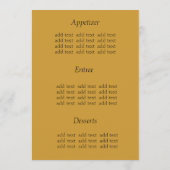 Karte für das Abendessen, (Rückseite)