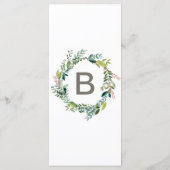 Karte für das Abendmenü (Rückseite)