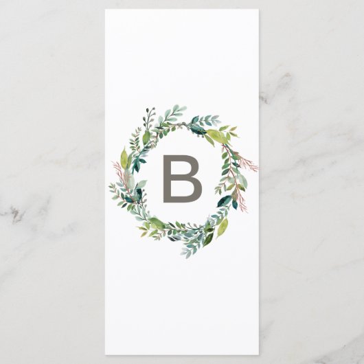 Karte für das Abendmenü (Rückseite)