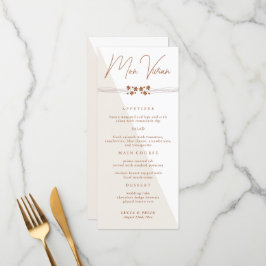 Karte für das blumengeschmückte Abendessen im Herb