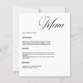 Karte für das Hochzeitsessen (Vorderseite)