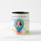 Karte für den besten Mutterkaffee der Welt Tasse (Zentrum)