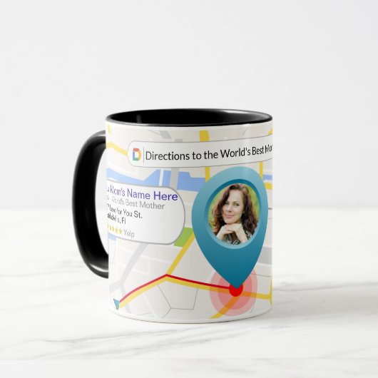 Karte für den besten Mutterkaffee der Welt Tasse (Vorderseite Links)