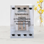 Karte für den Doktortitel in Strafjustiz (Gelbe Blume)