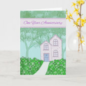 Karte für den ersten Jahrestag der neuen Zuhause (Gelbe Blume)