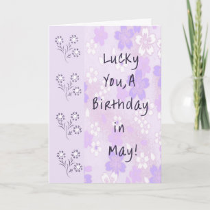 Karte für den Geburtstag im Mai in Lavender
