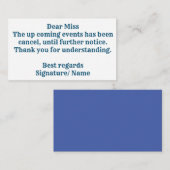 KARTE FÜR DIE ANKÜNDIGUNG VON Abschlüssen (Vorne/Hinten)