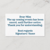 KARTE FÜR DIE ANKÜNDIGUNG VON Abschlüssen (Vorderseite)