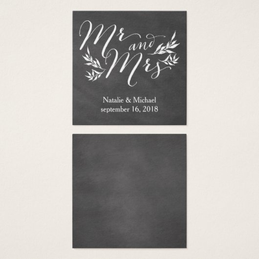 Karte für die Einladung zum Hochzeitsfeiern (Vorne & Hinten)